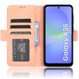 Футляр з клапаном для Samsung Galaxy A36, Card Slot, рожевий