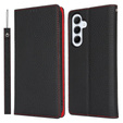 Чохол-книжка для Samsung Galaxy S24 FE, Litchi Skin Grain, чорний