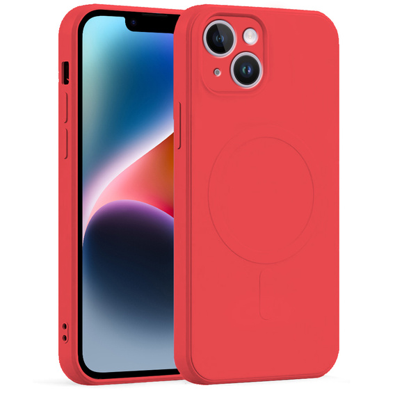 Чoхол Silicone до iPhone 13, MagSafe, Red