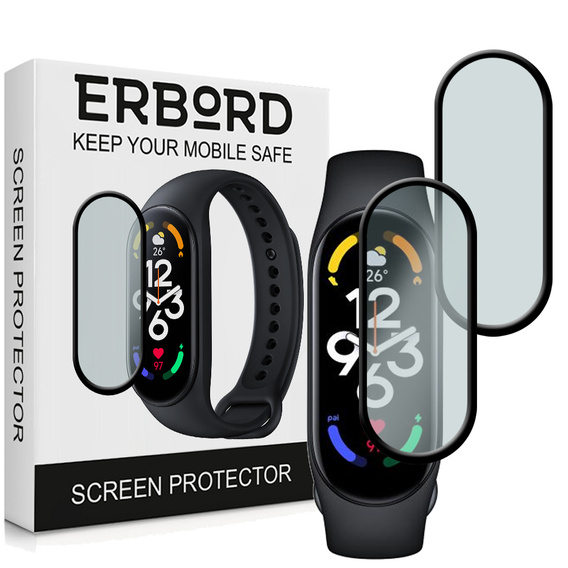 2x Гибридное стекло ERBORD для Xiaomi Mi Band 7/7 NFC
