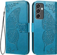 Откидной чехол для Samsung Galaxy M55 5G, Butterfly, синий