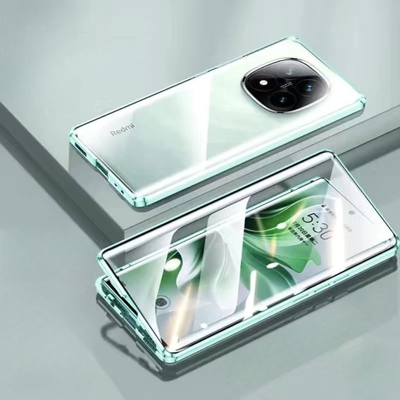 Чехол для Xiaomi Redmi Note 14 Pro, Magnetic Dual Glass, зелёный