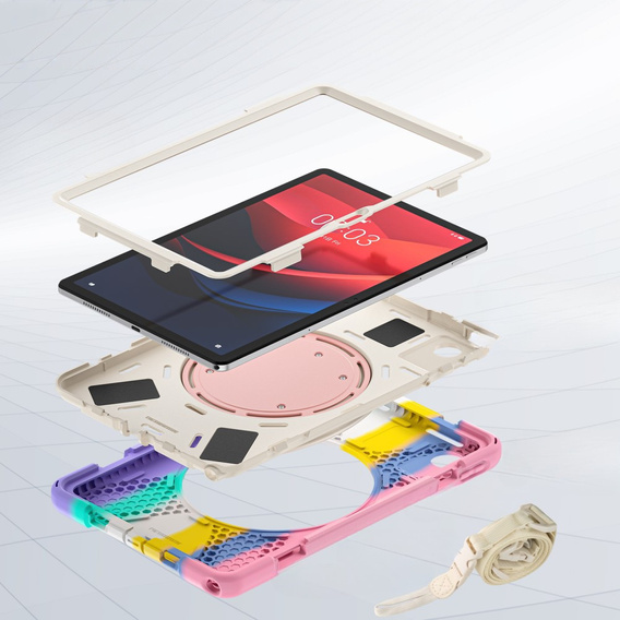 Дитячий чохол для Lenovo Tab M11, броньований з ремінцем, різнокольоровий