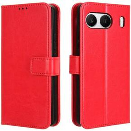 Откидной чехол для OnePlus Nord 4, Crazy Horse Wallet, красный