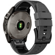 Силиконовый ремешок для Garmin Fenix 7 / Forerunner 965 / 955 / 945 / 935, серый / черный