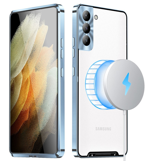 Захисний чохол для камери Samsung Galaxy S21 FE 5G, CamShield MagSafe, прозорий / синій