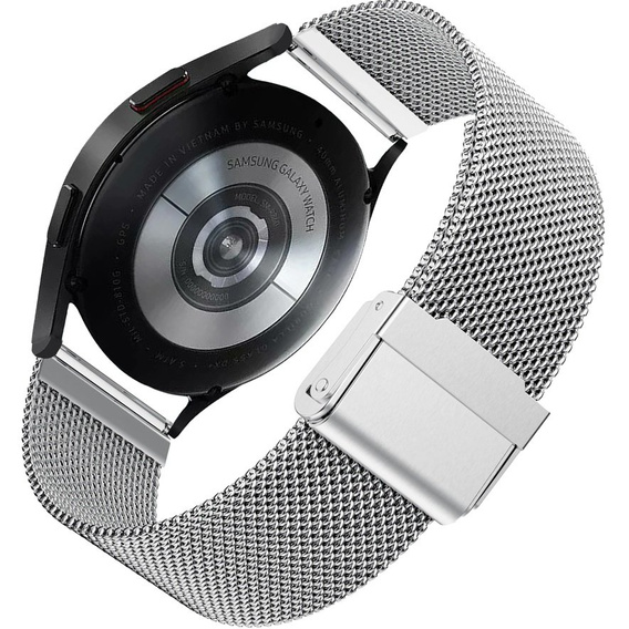 Металический браслет с чехлом для часов Samsung Galaxy Watch 4 Classic 46mm, Silver