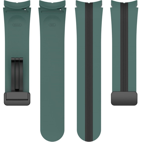 Силиконовый ремешок для Samsung Galaxy Watch 4 / 5 40/42/44/46/45MM PRO, Green / Black