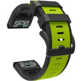 Силиконовый ремешок для Garmin Fenix 5/6/7 Forerunner 945/935, Lime / Black