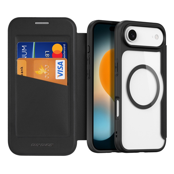 Чехол Dux Ducis для iPhone Air, Skin X Pro, с откидной крышкой, для MagSafe, черный