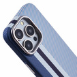 Чехол для iPhone 13 Pro, Carbon Fiber MagSafe, синий
