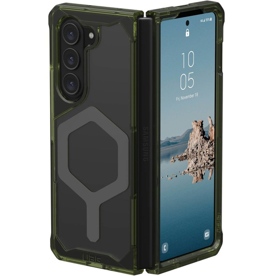 Чехол Urban Armor Gear до Galaxy Z Fold 5 5G, Plyo MagSafe, прозрачный / зеленый