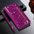 Чохол-книжка для Samsung Galaxy A36 5G, Wallet Zipper Pocket Glittery, фіолетовий