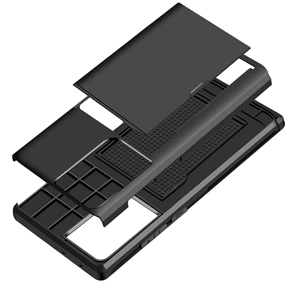 Чехол до Samsung Galaxy S21 Ultra, Sliding Card Holder, чёрный