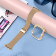 Металический браслет с чехлом для часов Apple Watch 4/5/6/SE 44mm, Rose Gold