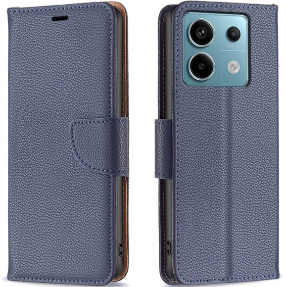 Чехол до Xiaomi Redmi Note 13 Pro 5G, Wallet Litchi Leather, темно-синий