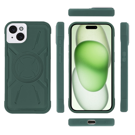 Чохол для iPhone 15, ERBORD Armor Mag, зелений