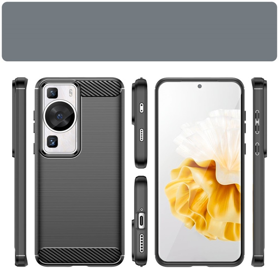 Чехол до Huawei P60 / P60 Pro, Carbon, чёрный