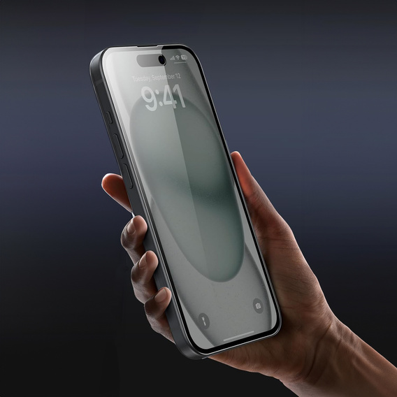 2x Загартоване захисне скло для iPhone 15 Plus, ERBORD Anti-Spy