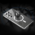 Магнітний чохол Dual Glass MagSafe для Samsung Galaxy S25 Ultra, сріблястий