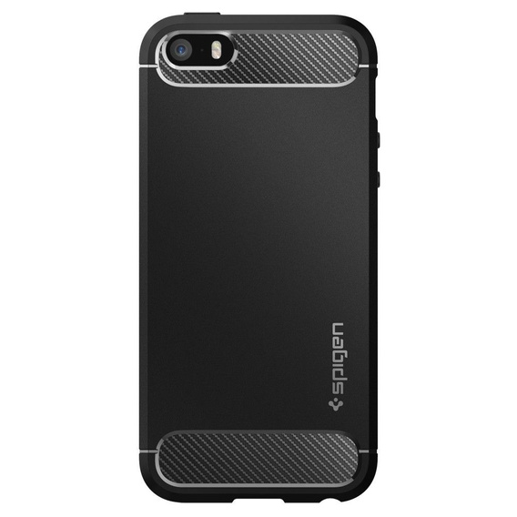 Чехол Spigen до iPhone 5 5S SE, Rugged Armor, чёрный