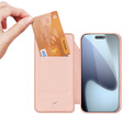 Чехол Dux Ducis для iPhone 17 Pro Max, Skin Pro, с клапаном, со слотом для карт, розовый