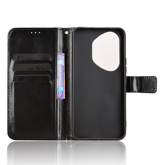 Футляр з клапаном для Honor 400 Pro 5G, Crazy Horse Wallet, чорний