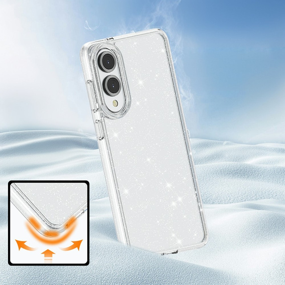 Чехол до Samsung Galaxy S25 Edge, Glittery Powder, прозрачный