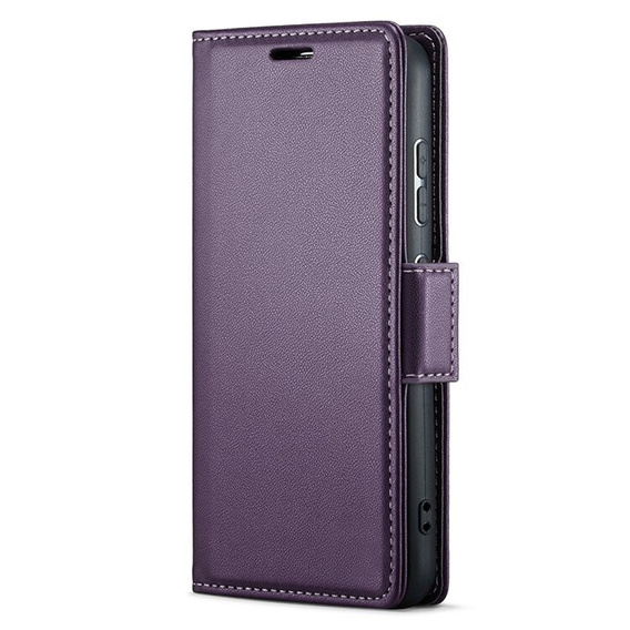 Чохол для Motorola Edge 60 / 60 Fusion, ERBORD Glossy Litchi, гаманець з клапаном, фіолетовий