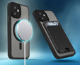 Чехол для iPhone 11, для MagSafe, ERBORD Matt Case, чёрный + стекло для экрана