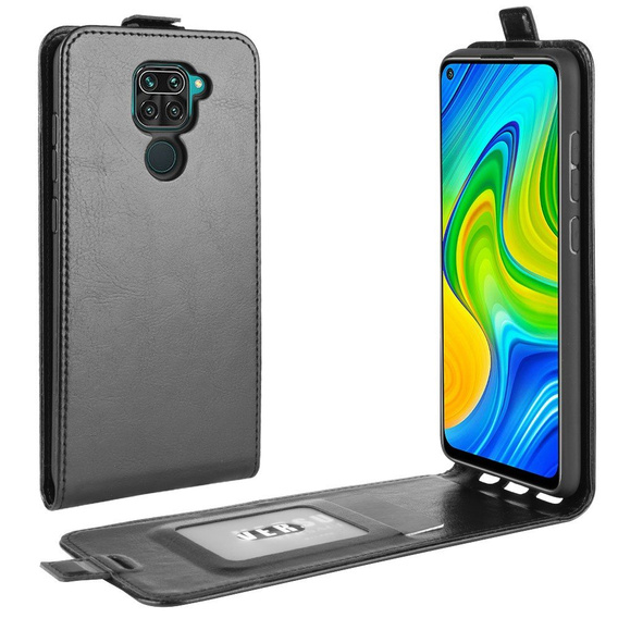 Откидной чехол для Xiaomi Redmi Note 9, Flip, чёрный