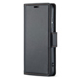 Чохол для Samsung Galaxy S25 Ultra, ERBORD Glossy Litchi, гаманець з клапаном, чорний