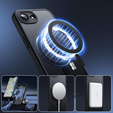Чехол для iPhone 16E, для MagSafe, ERBORD Matt Case, чёрный + стекло для экрана