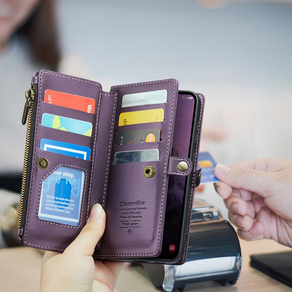 Чохол-розкладачка для Samsung Galaxy A17 5G, гаманець з замком та ремінцями - фіолетовий