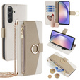 Чохол-книжка для Samsung Galaxy A54, Wallet Zipper Pocket, з дзеркалом, білий