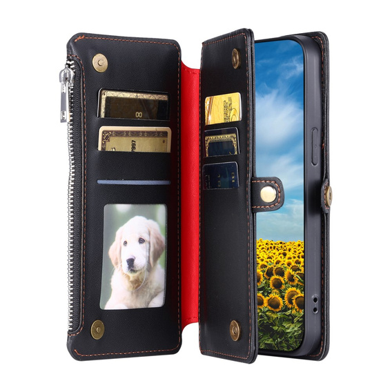 Откидной чехол для Xiaomi Redmi 14C / Xiaomi Poco C75, Wallet Zipper Pocket, чёрный