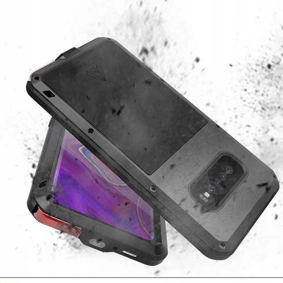 Чехол Love Mei до Samsung Galaxy S10 Plus, armored with glass, чёрный