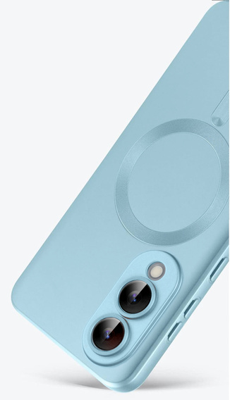 Чехол для Samsung Galaxy S25 Edge, ColorMag, для MagSafe, синий + закаленное стекло 9H