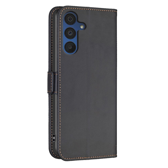 Чохол-книжка для Samsung Galaxy A15, BINFEN Wallet, чорний + скло 9H