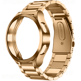Металический браслет с чехлом для часов Samsung Galaxy Watch 5 40mm, Rose Gold