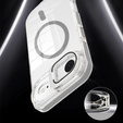 Чехол для iPhone Air, для MagSafe, с подставкой, прозрачный с серыми вставками