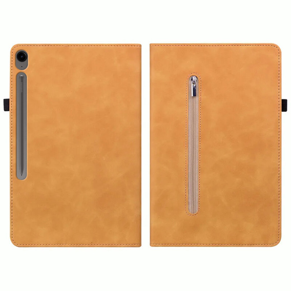 Чехол для Samsung Galaxy Tab S10 Lite / S10 FE / S9 FE, Wallet Pen Slot, жёлтая