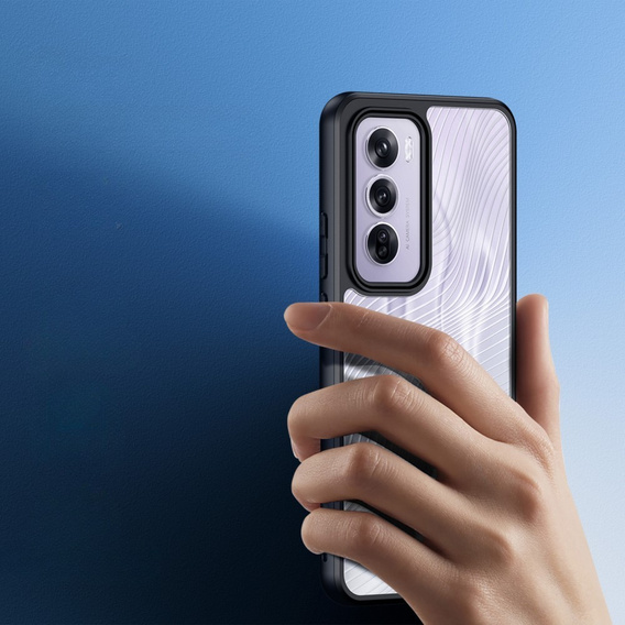 Чехол DuxDucis для Oppo Reno 12 Pro, Aimo case, прозрачный / черный