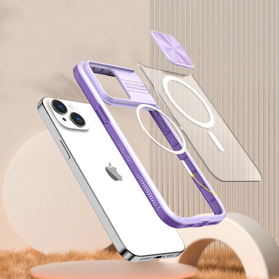 Чехол до iPhone 15 Plus, Slide Camera Magsafe, фиолетовый