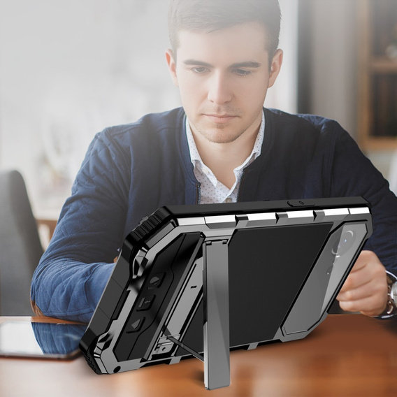 Бронированный чехол для iPhone 16E, R-JUST, серебряный