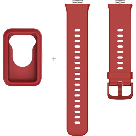 Прозорий ремінець з футляром до Huawei Watch Fit, Wine Red