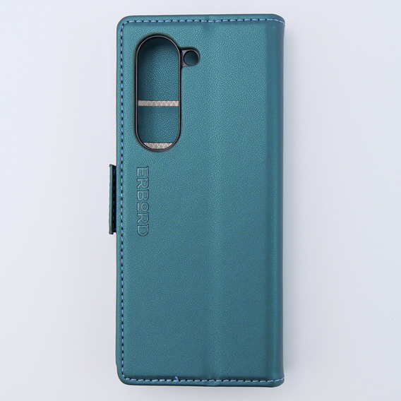 Чохол для Samsung Galaxy Z Fold 5 5G, ERBORD Glossy Litchi, гаманець з клапаном, зелений
