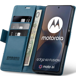 Чохол для Motorola Edge 60 / 60 Fusion, ERBORD Glossy Litchi, гаманець з клапаном, м'яти