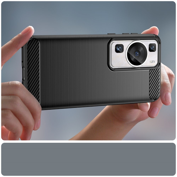 Чехол до Huawei P60 / P60 Pro, Carbon, чёрный