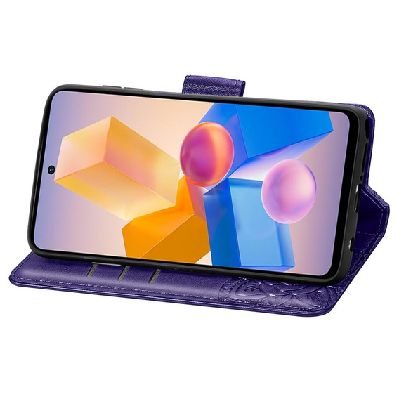 Откидной чехол для Infinix Hot 40i, Butterfly, фиолетовый